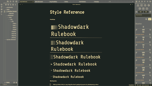 Screenshot of the Nostromo Obsidian theme