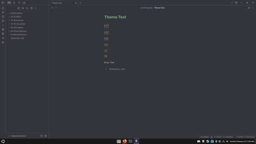 Screenshot of the Sad Machine Druid Obsidian theme