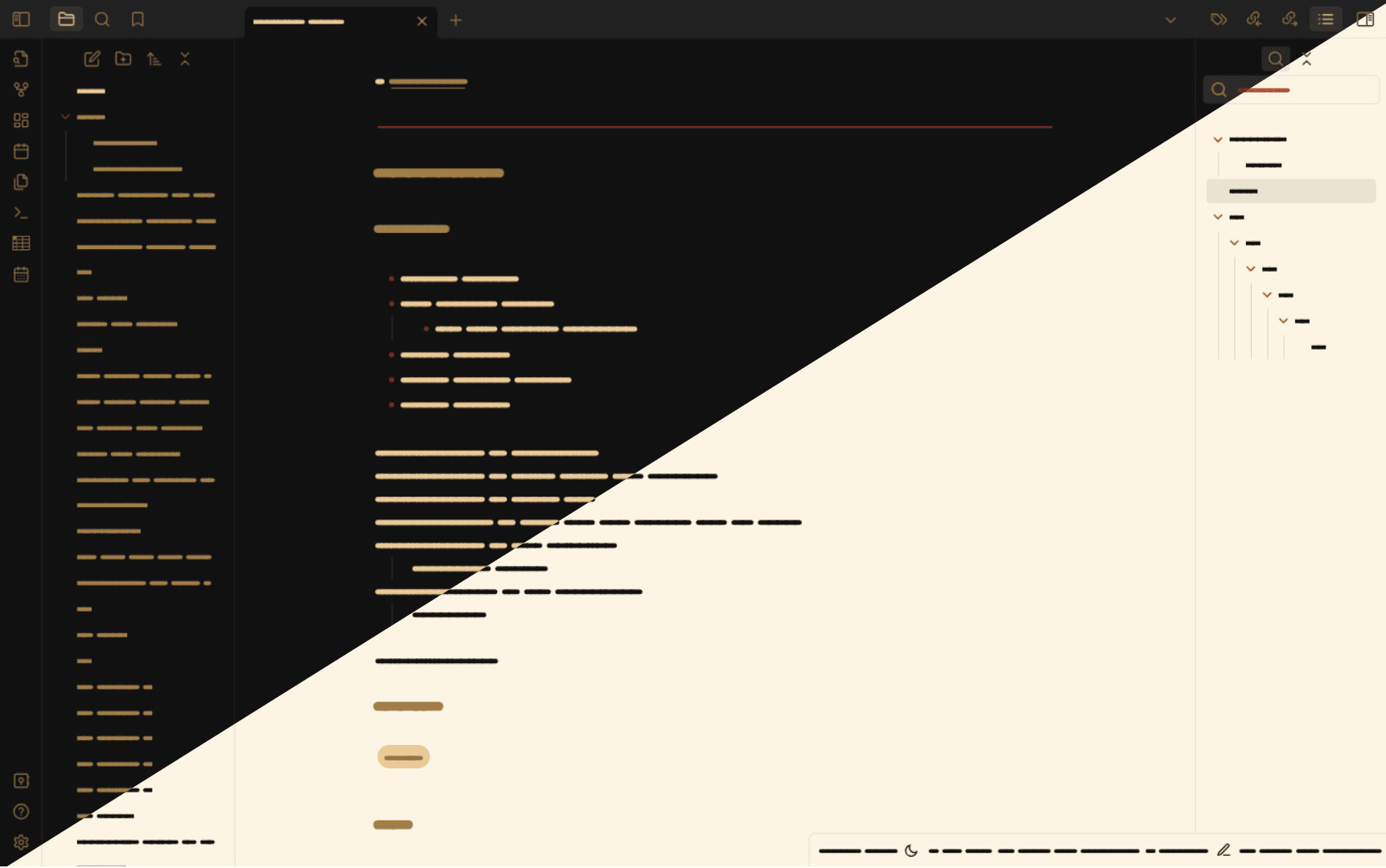 Screenshot of the Sandstorm Obsidian theme