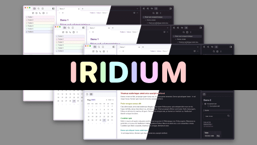 Screenshot of the Iridium Obsidian theme