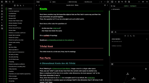 Screenshot of the Emerald Echo Obsidian theme