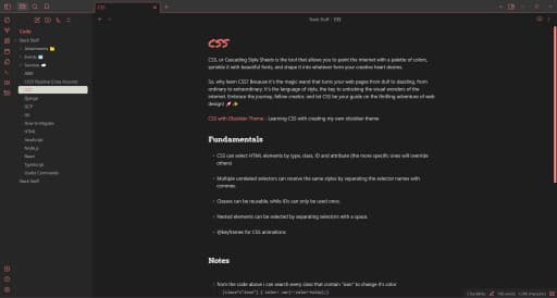 Screenshot of the MistyMauve Obsidian theme
