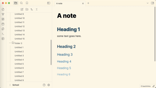 Screenshot of the Abate Obsidian theme