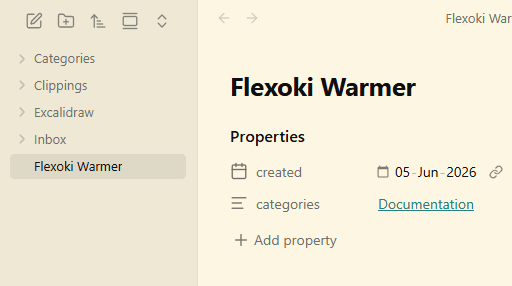 Screenshot of the Flexoki Warmer Obsidian theme