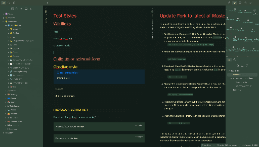 Screenshot of the Osaka Jade Obsidian theme